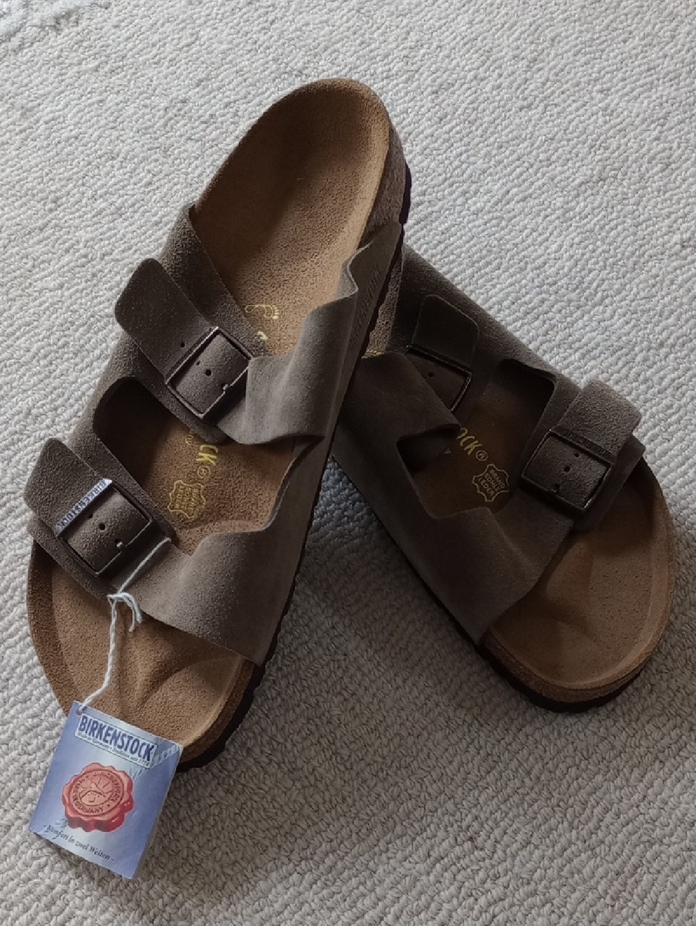 NWT Men's 45 Sz 12 Arizona Suede Birkenstock Slip-on Sandals